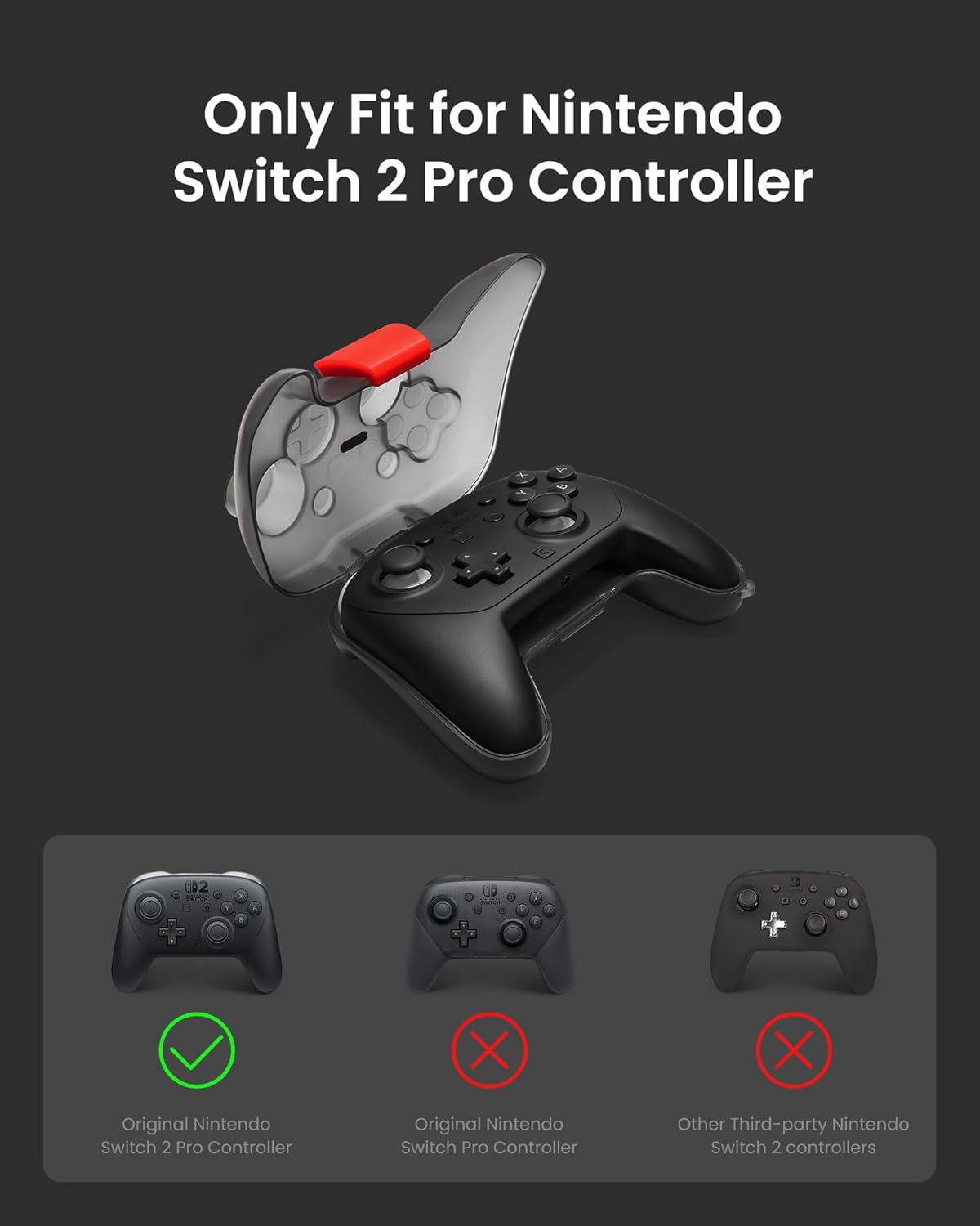 Detalle 2 de tOMtoc hard carrying case for Nintendo Switch 2 Pro Controller – protective travel organiser with shock-proof hard shell
