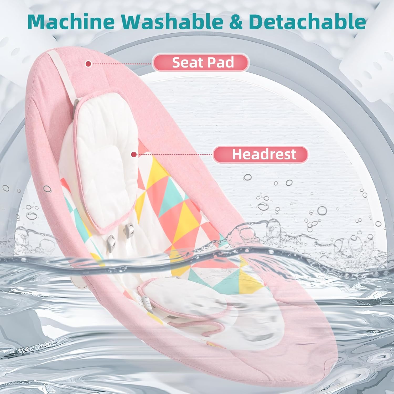 Thumbnail 5 de cozydwells Baby Bouncer from Birth Electric Swing Chair with Bluetooth (Pink)