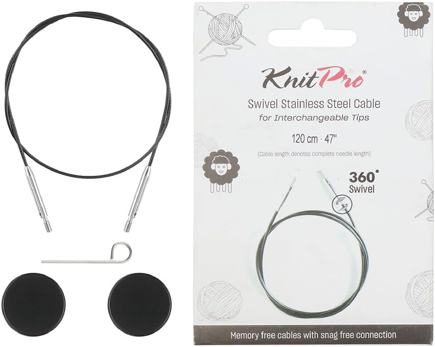 Detalle de KnitPro The Mindful Collection 120cm 360° Swivel Cable with Stainless Steel Core