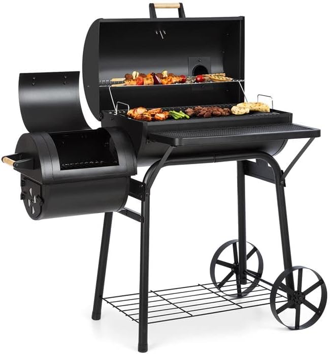 Detalle de Klarstein Beef Brisket Smoker Grill, charcoal barbecue with dual chambers