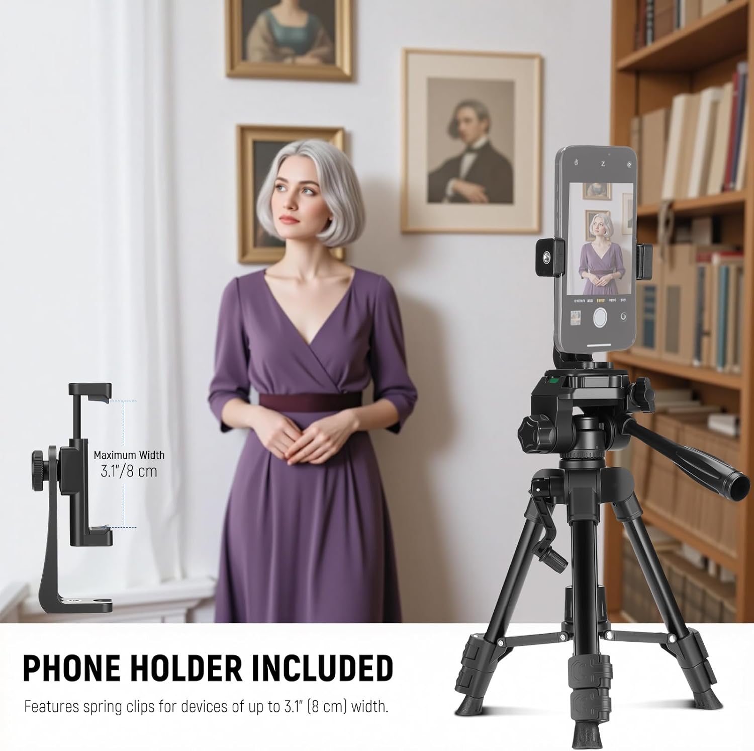 Thumbnail 5 de NEEWER Entry Level Version Mini Tischstativ TP52 – kompakt, mit 3-Wege-Neigekopf und Smartphone-Halterung