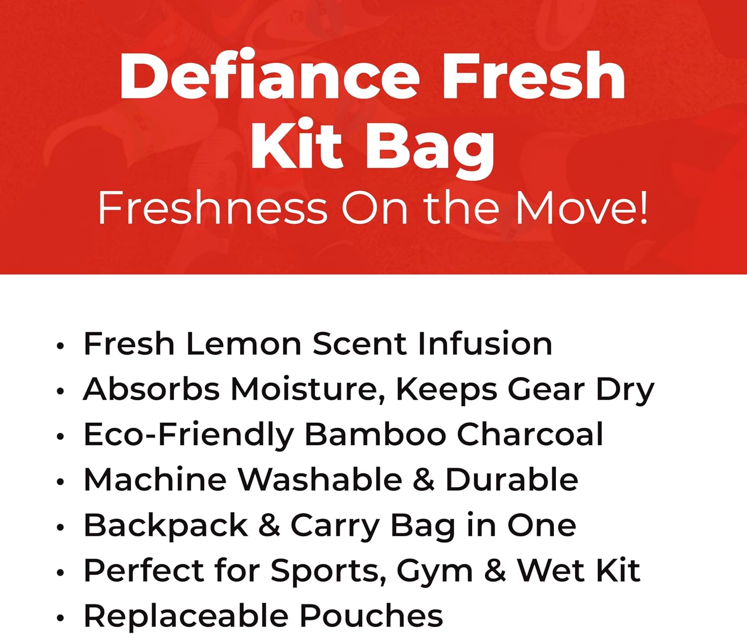 Detalle de Defiance Fresh Deodorising Kit Bag – 20L, Bamboo Charcoal, Lemon Scent