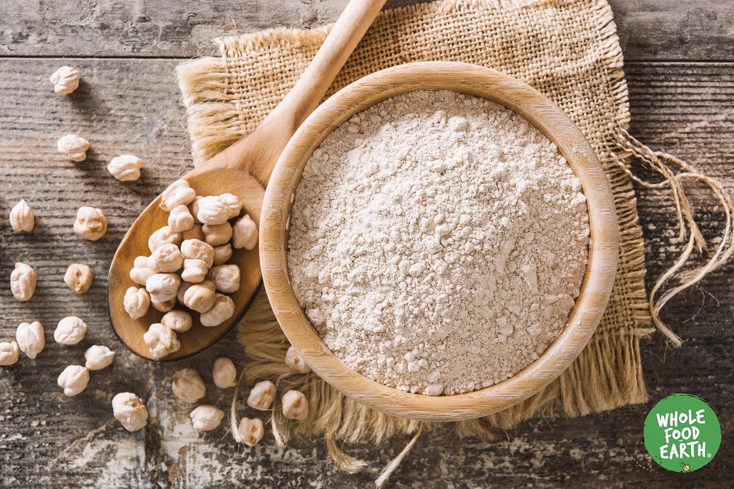 Thumbnail 4 de Wholefood Earth Bio Kichererbsenmehl (Grammehl) – 1 kg, vegan, GM-free, ballaststoffreich, zertifiziert biologisch