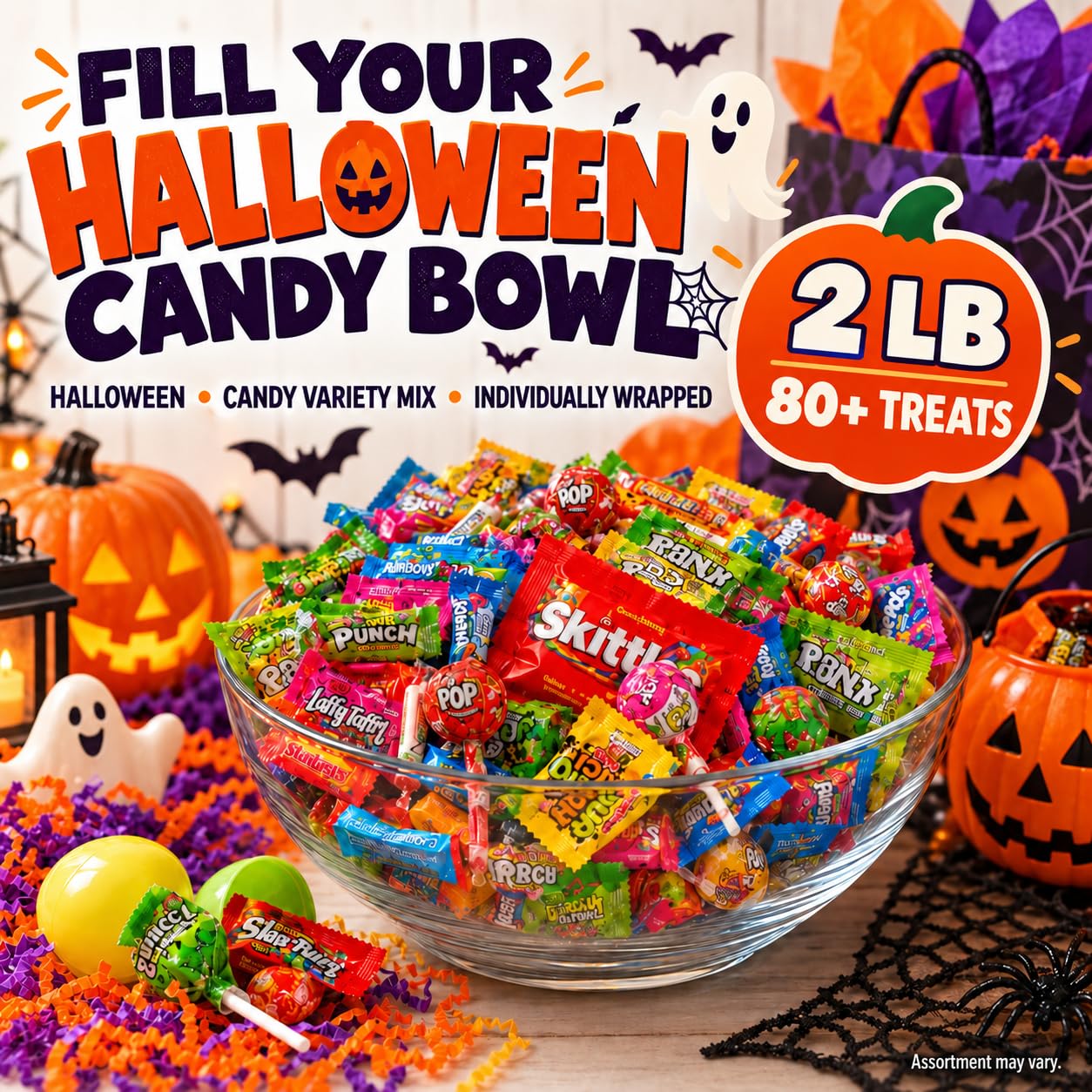 Thumbnail 2 de ONE CANDY WAY 2 lb Halloween Candy Variety Pack, 80+ Individually Wrapped Pieces