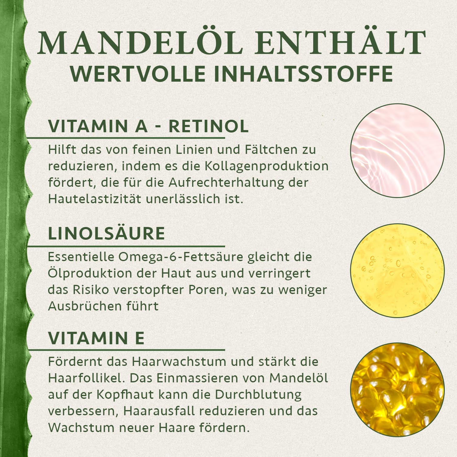 Detalle de Satin Naturel Mandelöl BIO kaltgepresst naturrein (100 ml) – 100% Süßes Mandelöl für Haar, Haut & Massage