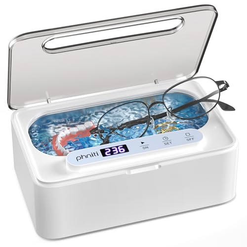 Detalle de Phniti Nettoyeur Ultrasons 47 kHz, Ultrasonic Cleaner 330 ml – Nettoyage profond pour bijoux et prothèses