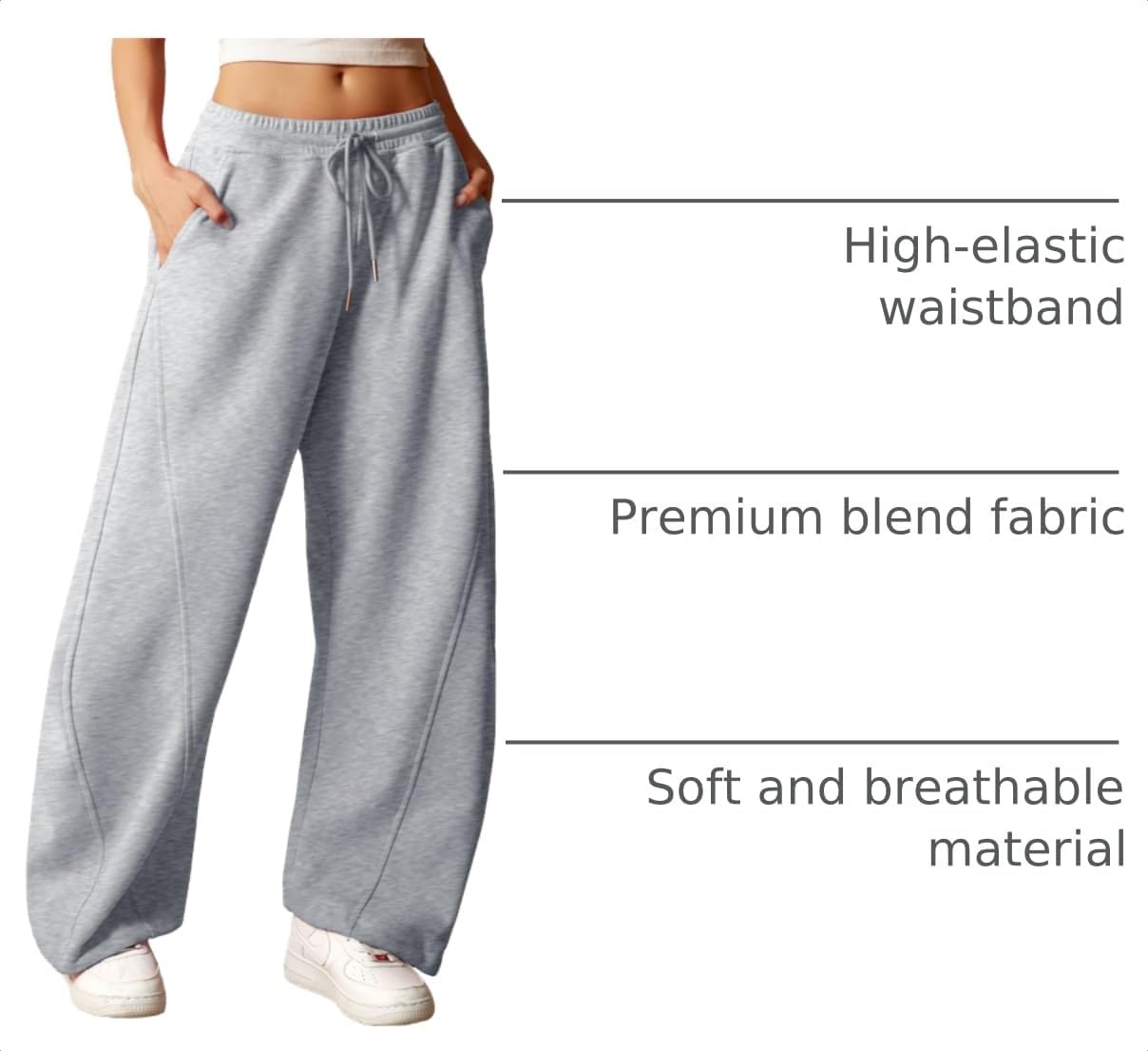 Detalle 2 de ELLEVEN Women's Sweatpants, Cotton-Polyester Blend