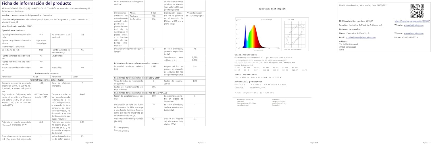 Thumbnail 6 de Electraline 63445 Proiettore Doppio LED 100 W