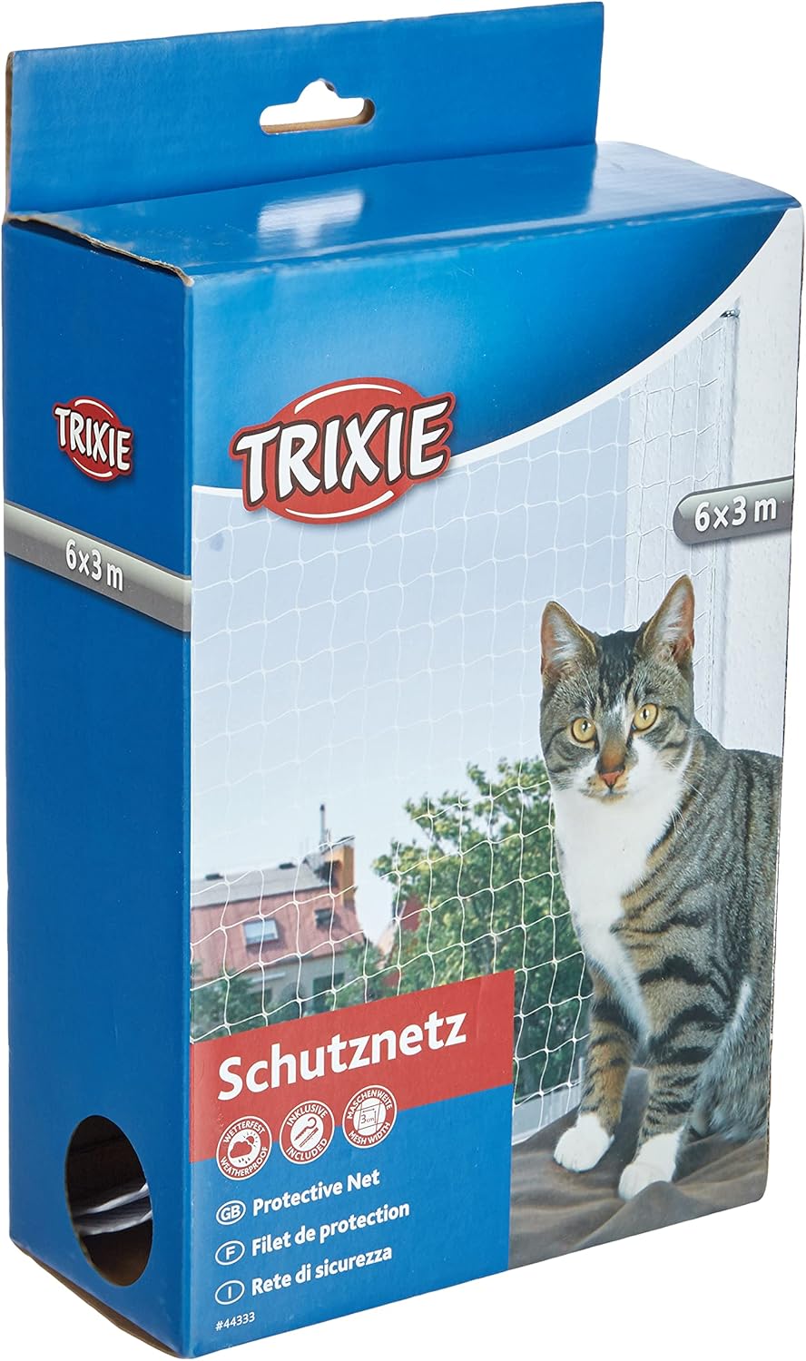 Detalle de Trixie Schutznetz 3 × 2 m, schwarz (Modell 44311) – strapazierfähig für Innen und Außen