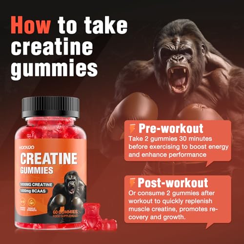 Detalle de HOOLOO Creatine Gummies 5000mg with 1000mg BCAAs — 60 Count