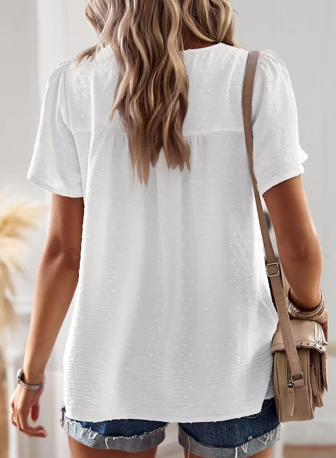 Thumbnail 2 de Falechay Womens Summer Tops crewneck lace blouse