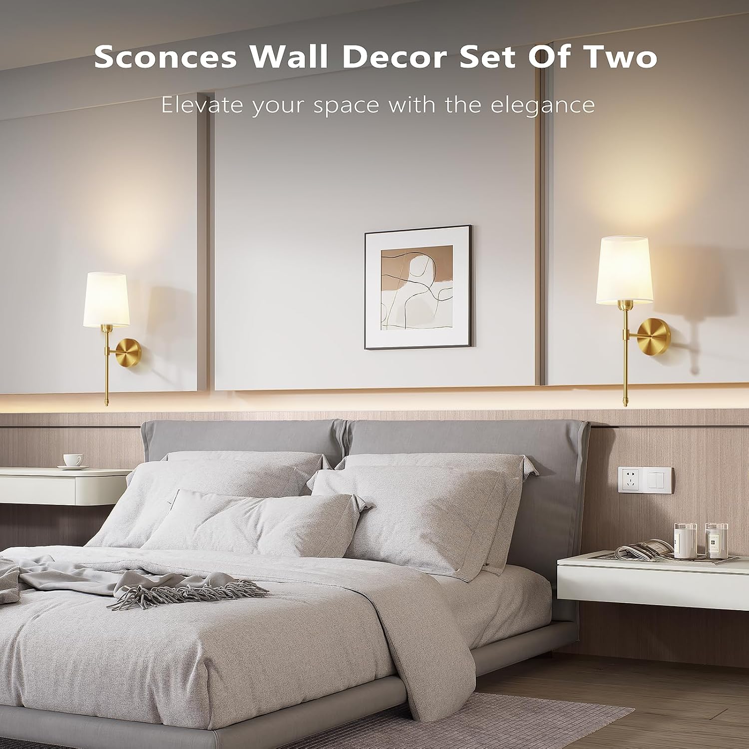 Thumbnail 6 de Ouyulong WS-01 Battery-Operated Wall Sconces, Set of 2, Gold, RGB and Remote