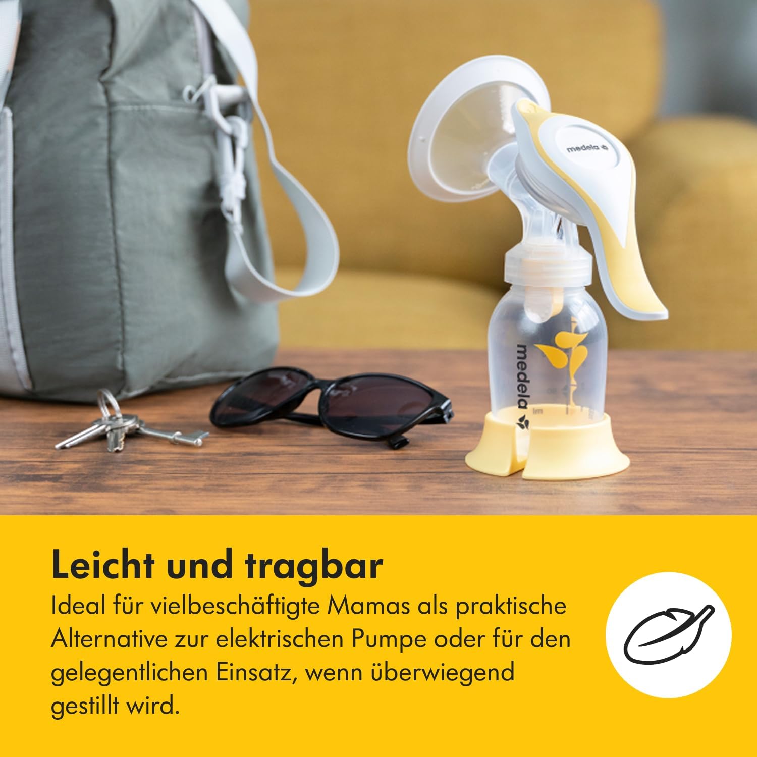 Detalle de Medela Harmony Handmilchpumpe – Kompaktes Schweizer Design, 2-Phasen-Expression