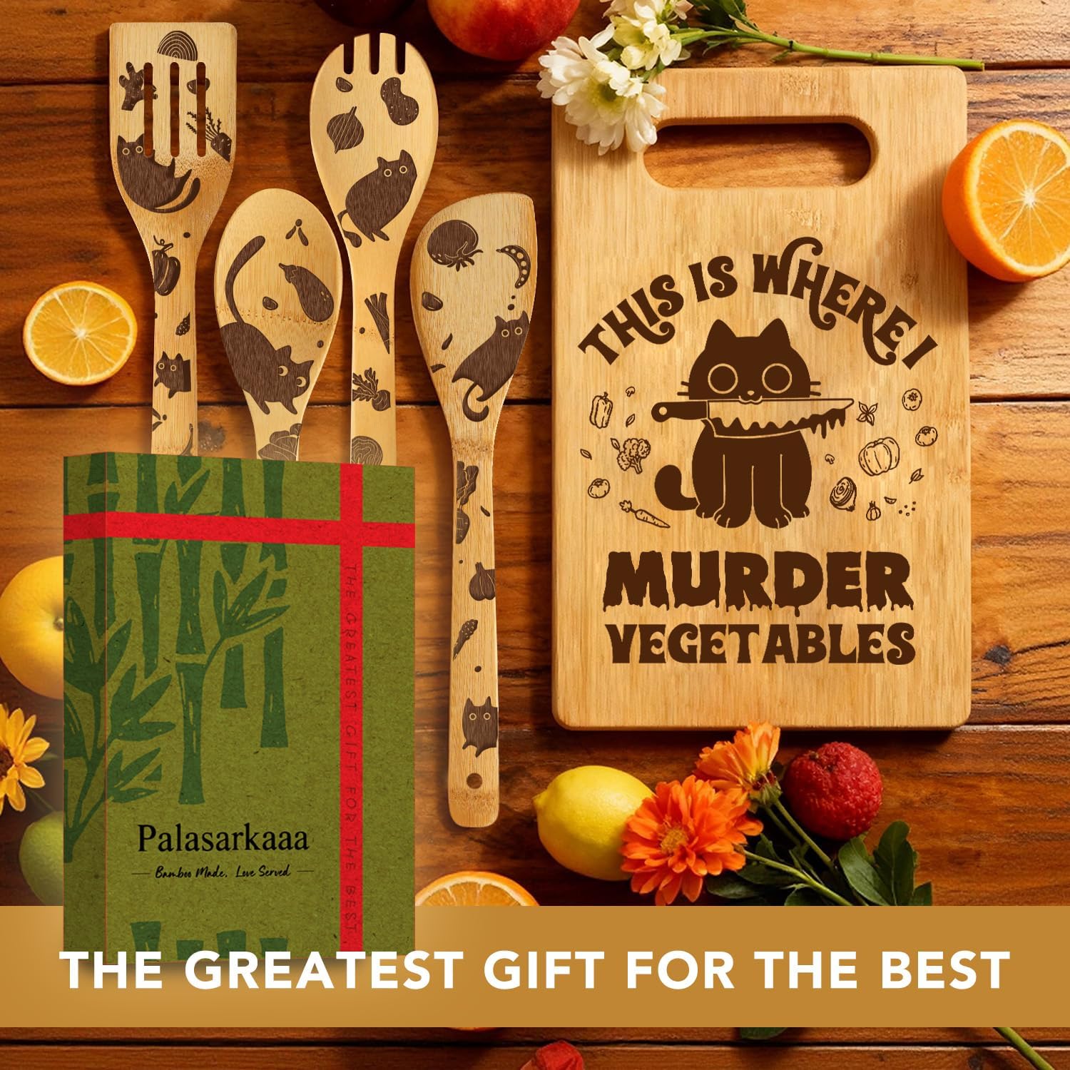 Detalle de Black Cat Kitchen Gift Set with 8 x 12-Inch Cutting Board