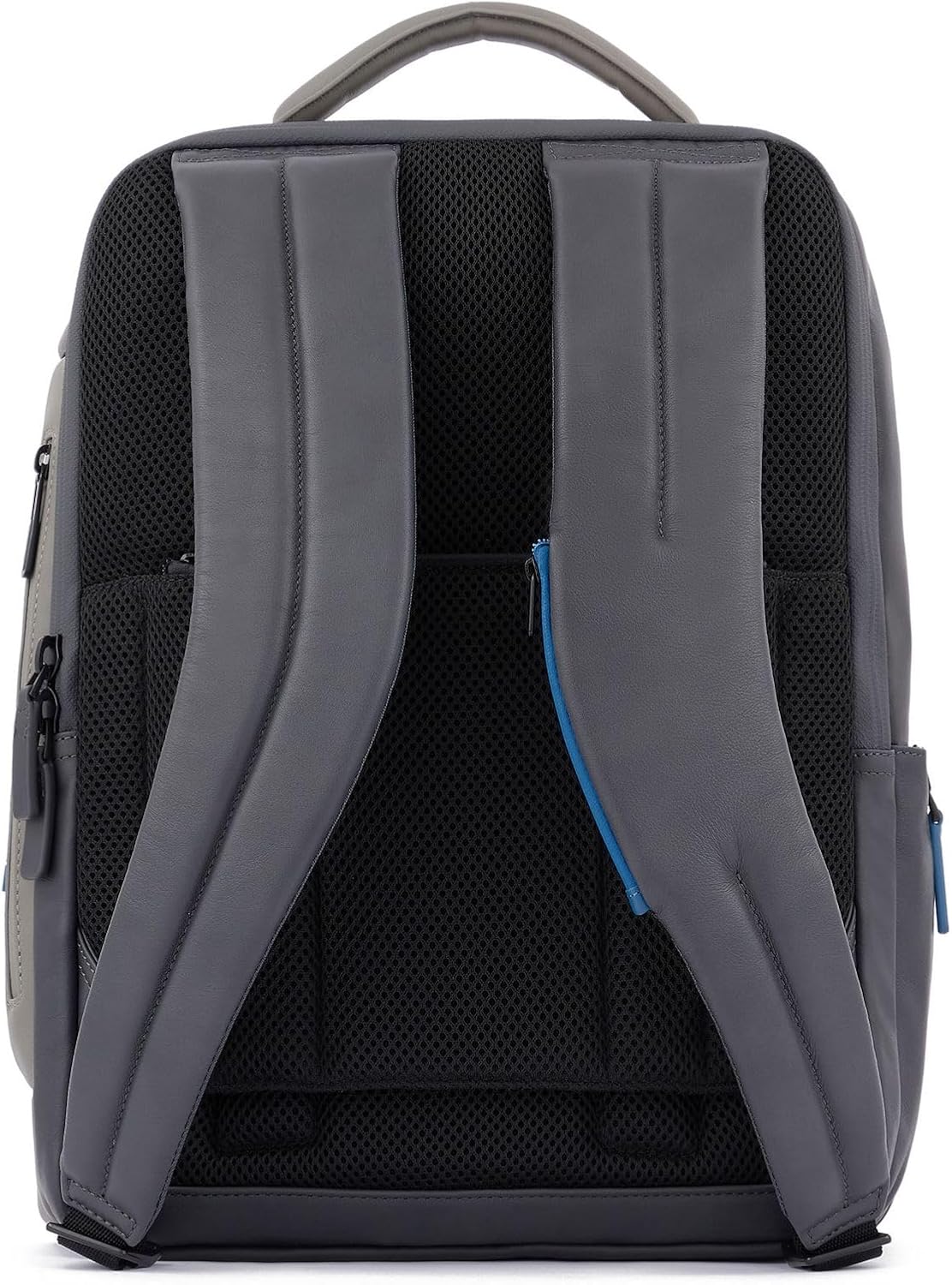 Detalle de PIQUADRO Zaino Porta PC 15,6" – Compatto e Professionale, Pelle Premium, Nero Grigio