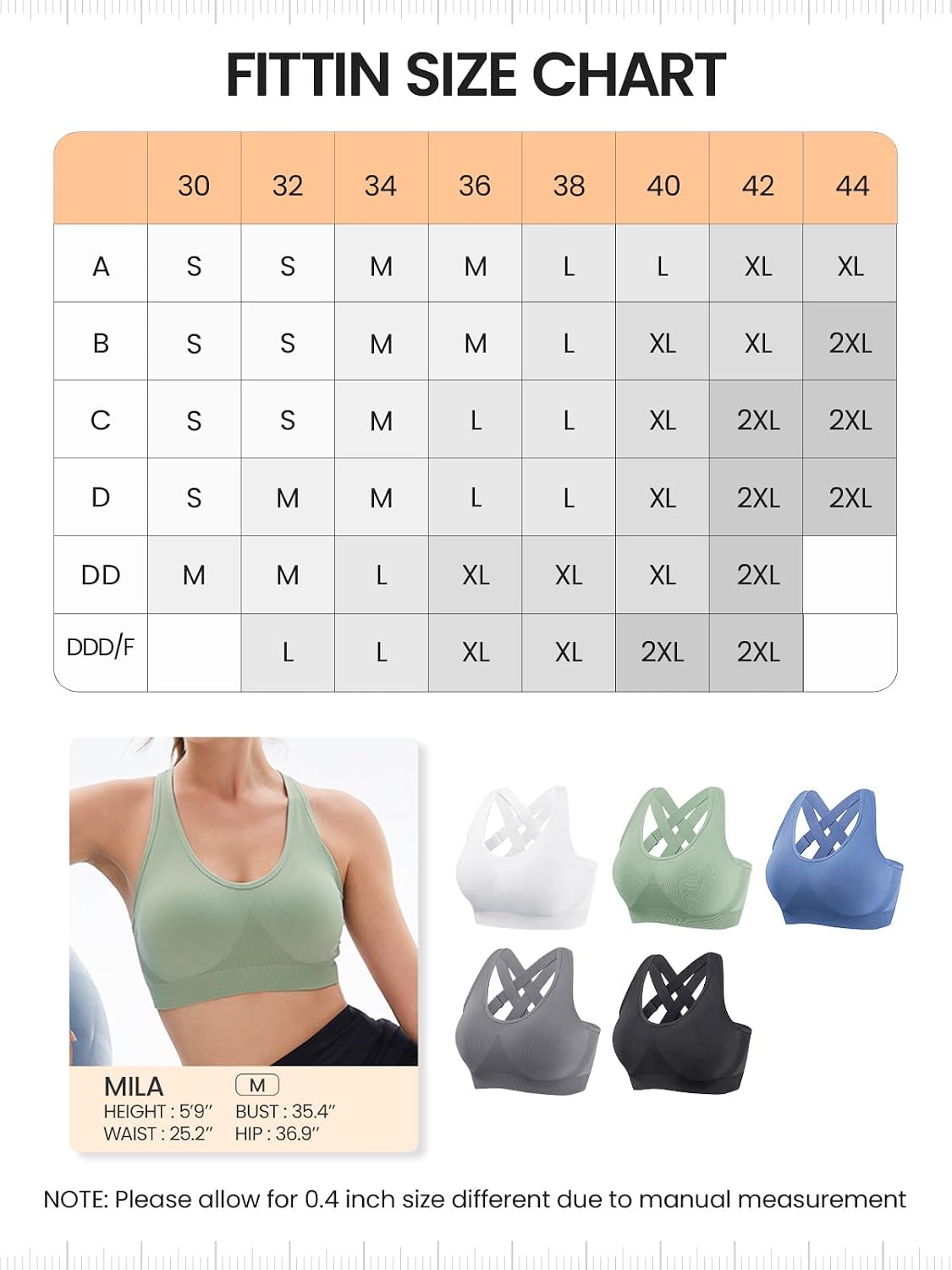 Thumbnail 6 de FITTIN Adjustable Sports Bra for C-DDD