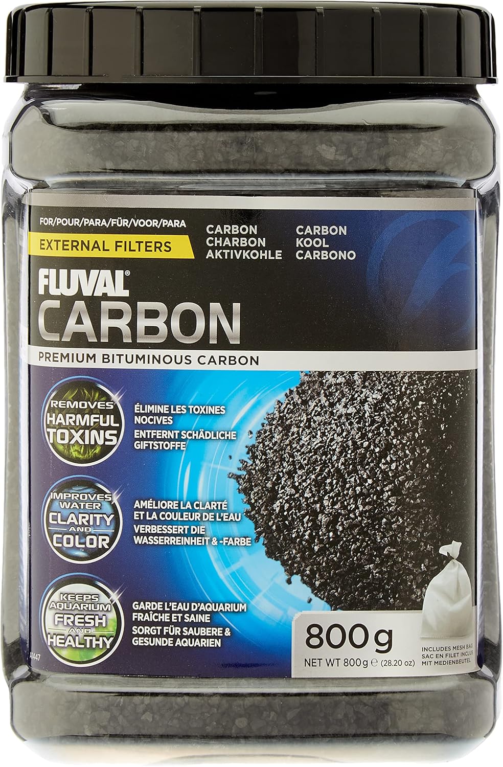 Detalle de FLUVAL Charbon Fluvial Premier Choix pour Aquariophilie 800 g