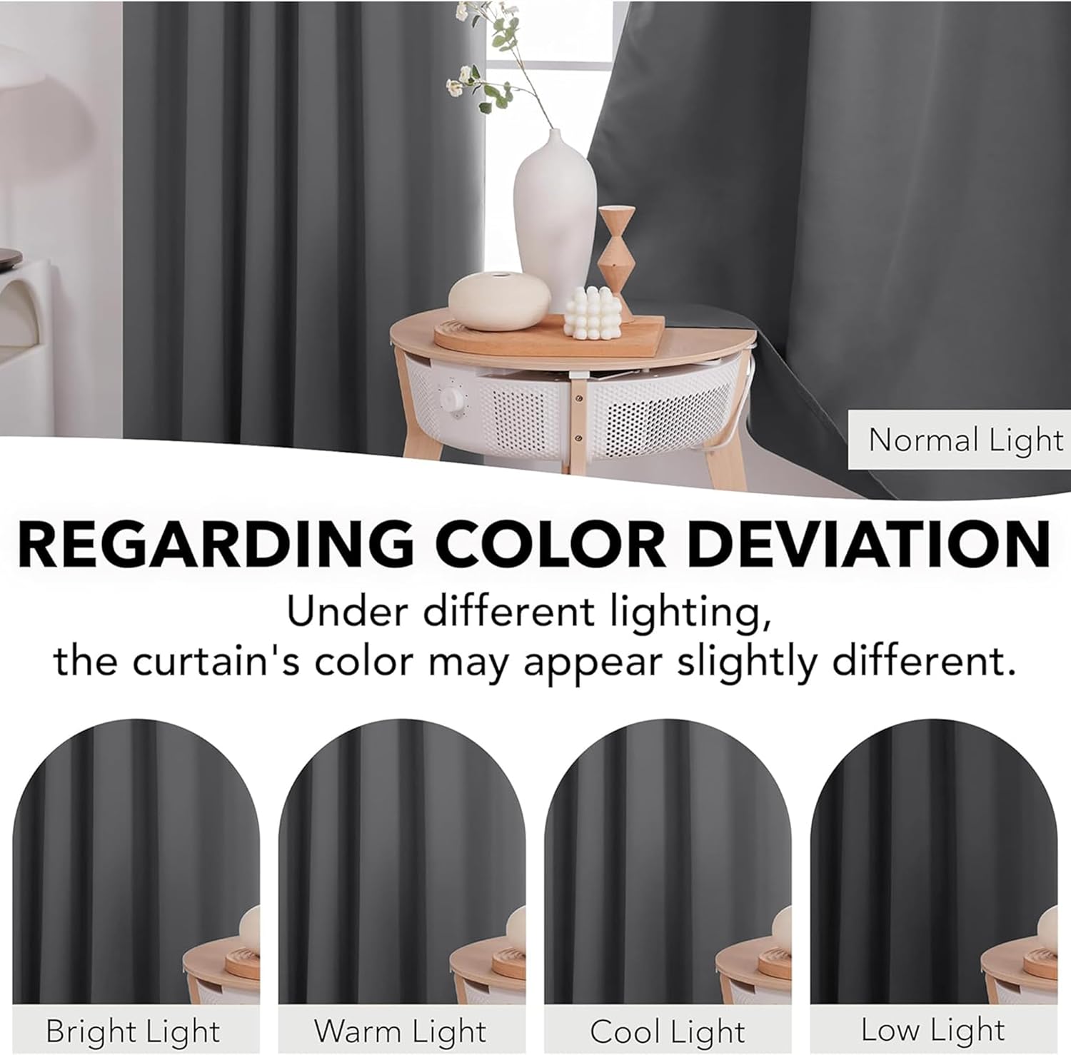 Thumbnail 6 de My home store Charcoal Blackout Curtains – 2 Panels, 90" x 72", Eyelet, Thermal Insulated