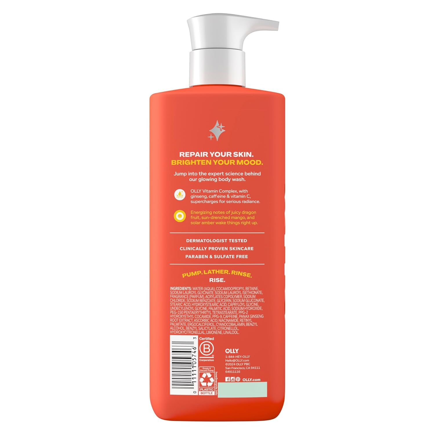 Thumbnail 1 de OLLY Bright Gel Shower with Ginseng, Caffeine & Vitamin C