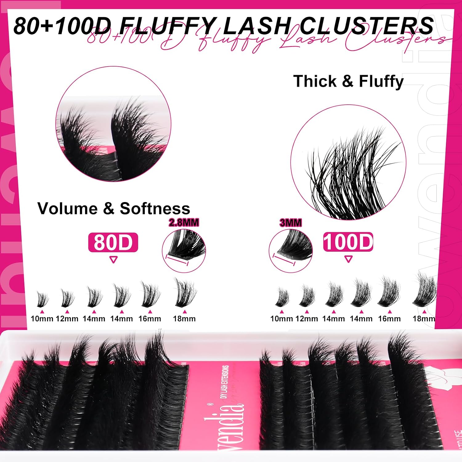 Detalle 2 de Fowendia Lash Clusters Kit 10-18mm 💄