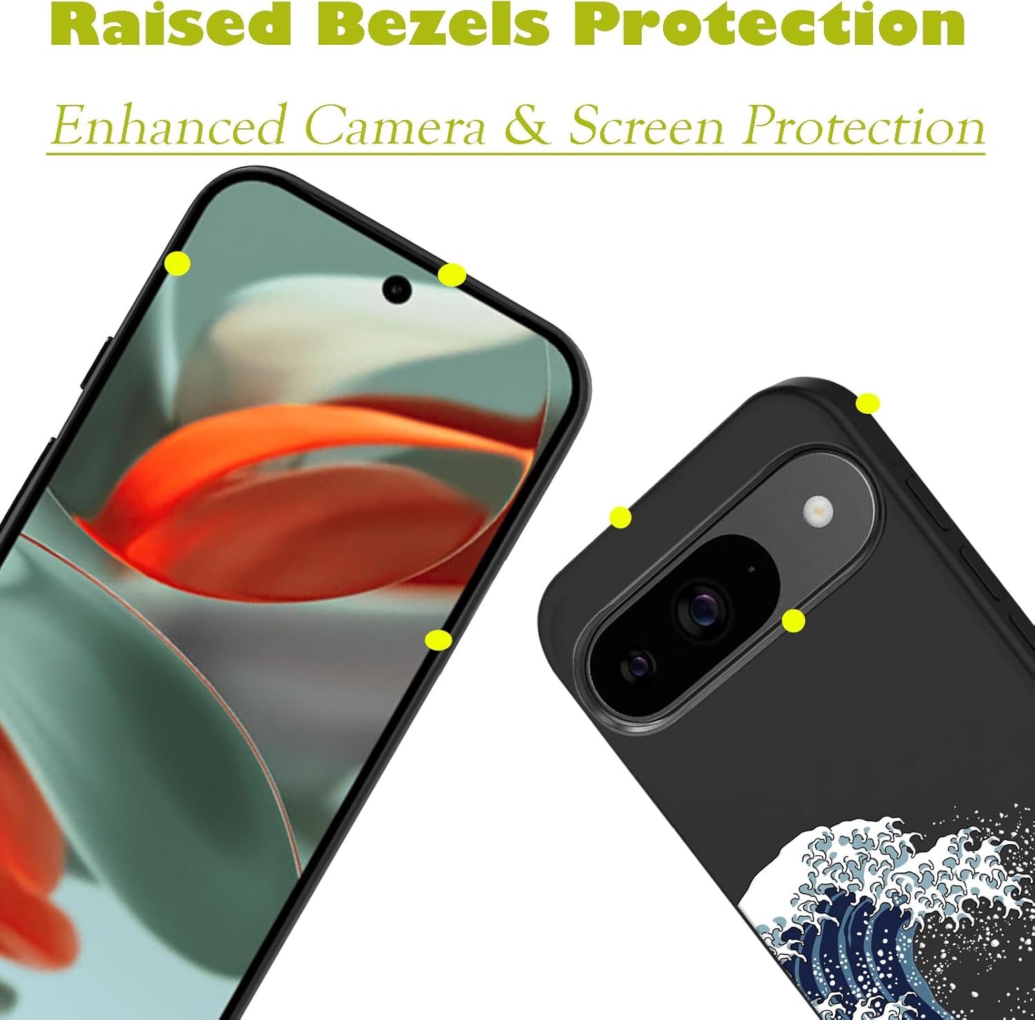 Thumbnail 1 de Unov Case for Google Pixel 9 / Pixel 9 Pro (2024) 5G – Great Wave Embossed TPU Case