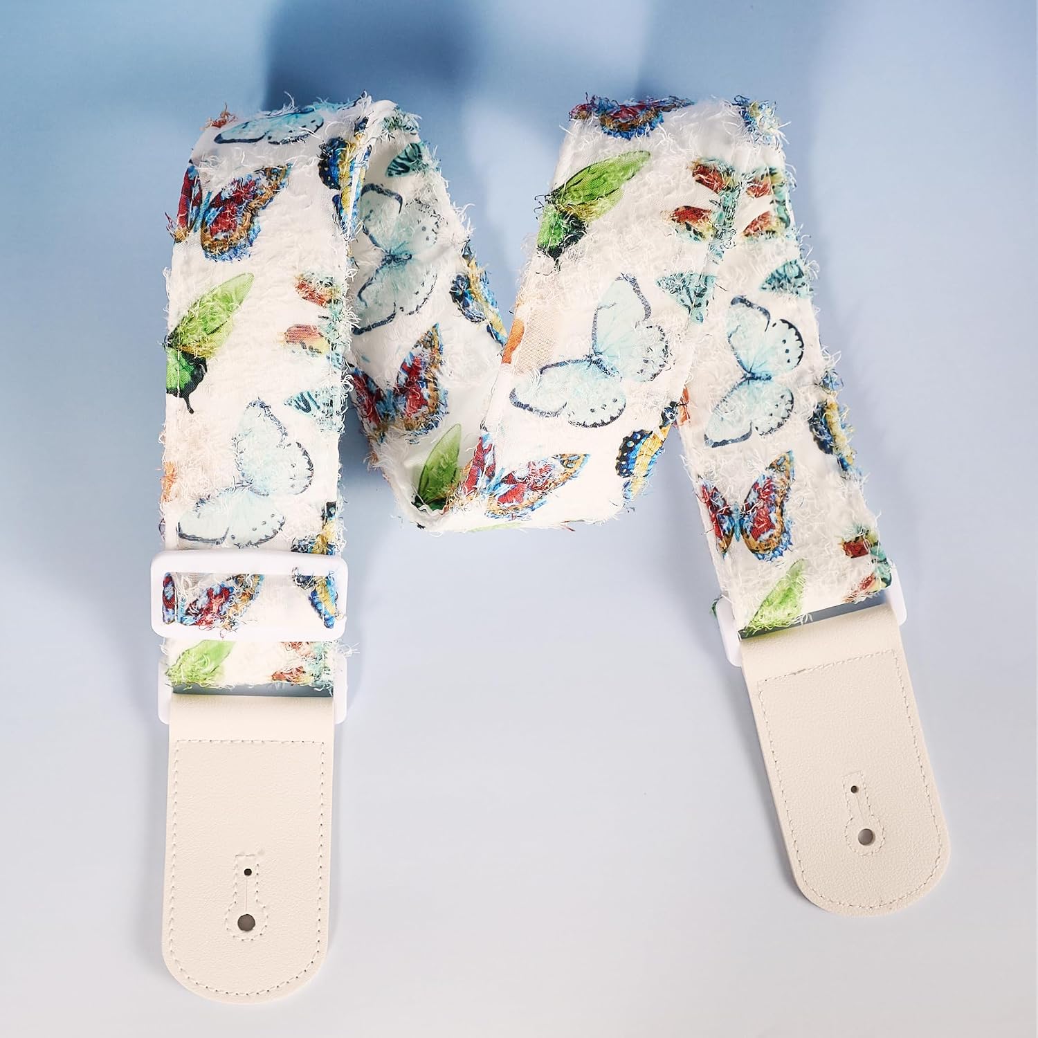 Detalle de chushui 2-Inch Guitar Strap with Butterfly Print, Cotton Padding, and Adjustable Length