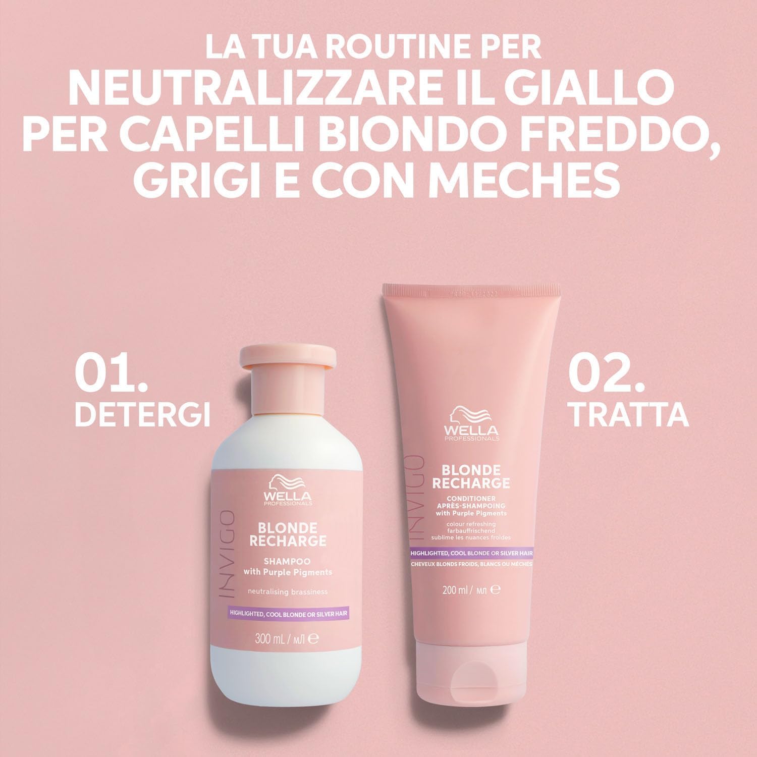 Thumbnail 5 de Wella Professionals INVIGO BLONDE RECHARGE Shampoo Viola ricaricante per biondi, protezione del colore (500 ml)