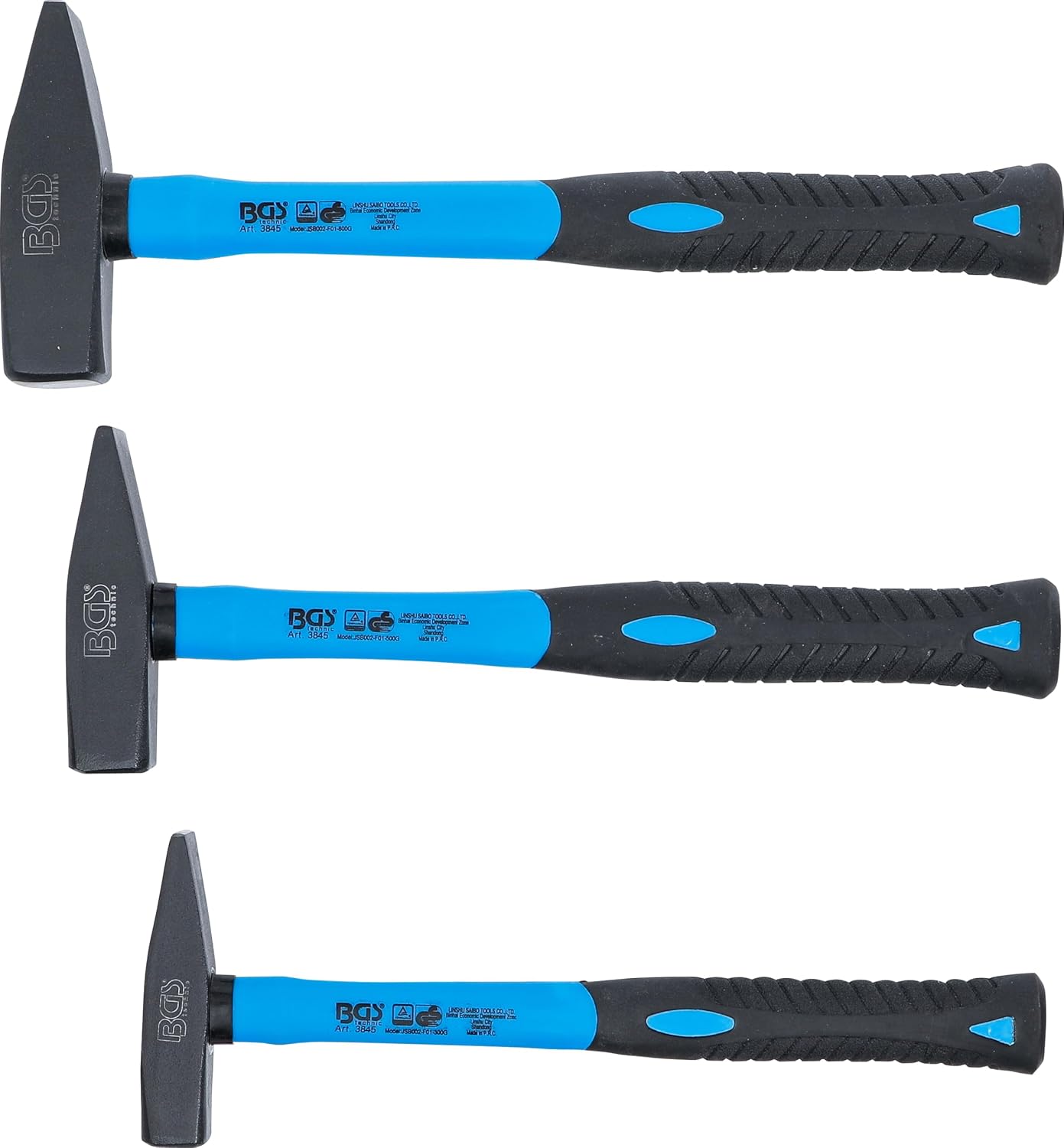 Detalle de BGS 3845 Engineer’s Hammer Set, Fibreglass Handles, DIN 1041, 300/500/800 g