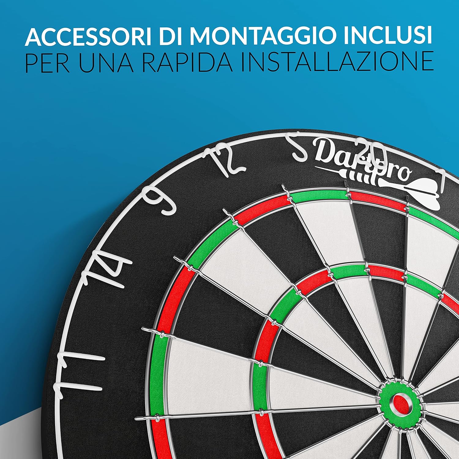 Detalle de DartPro Bersaglio freccette in sisal autorigenerante con 6 freccette professionali