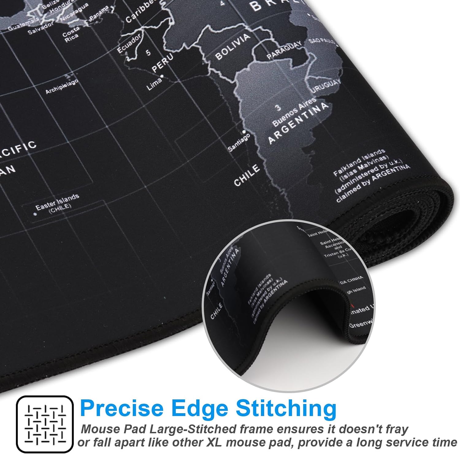 Detalle de Cmhoo chengmenghe XXL Map Mouse Pad, 35.4 x 15.7-Inch Non-Slip Mat