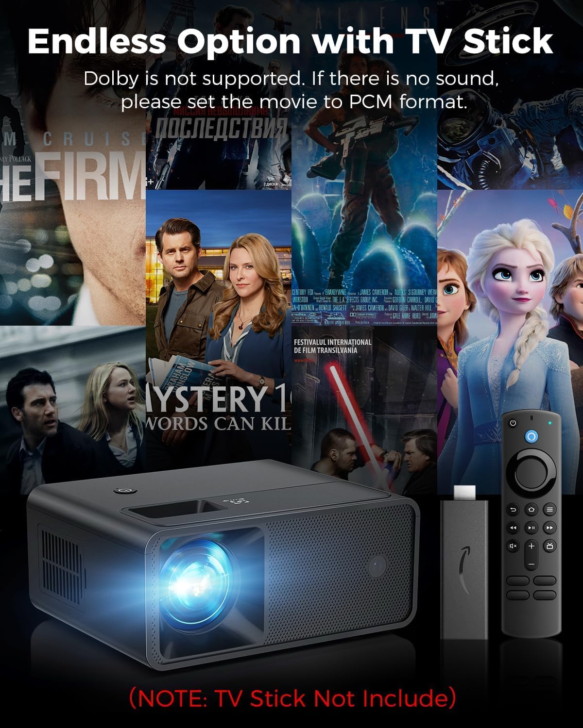 Detalle de CiBest Portable Mini Projector (White) — 2025 Upgraded Full HD 1080P