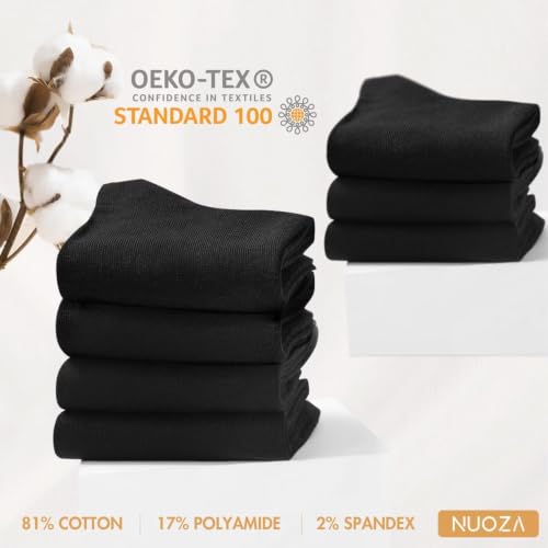 Detalle de NUOZA 12 Paar Sommer Socken Schwarz Damen 35-38 – Baumwolle, atmungsaktiv & robust