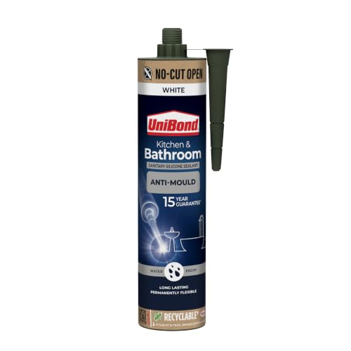 Imagen de UniBond Kitchen & Bathroom Mould-Resistant White Sealant 280 ml en OfertitasTOP