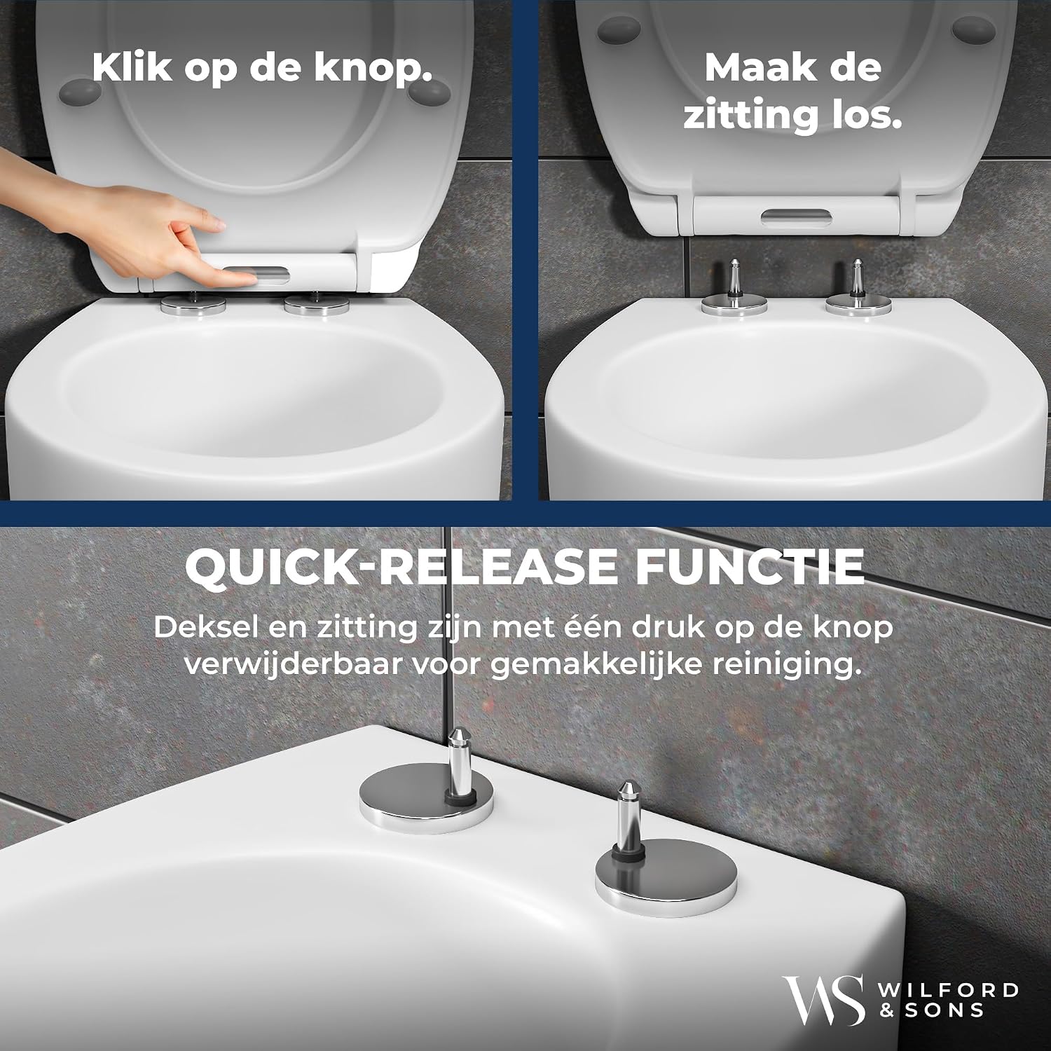 Thumbnail 4 de Wilford & Sons O Shape toiletbril, O-vorm met softclose en quick release