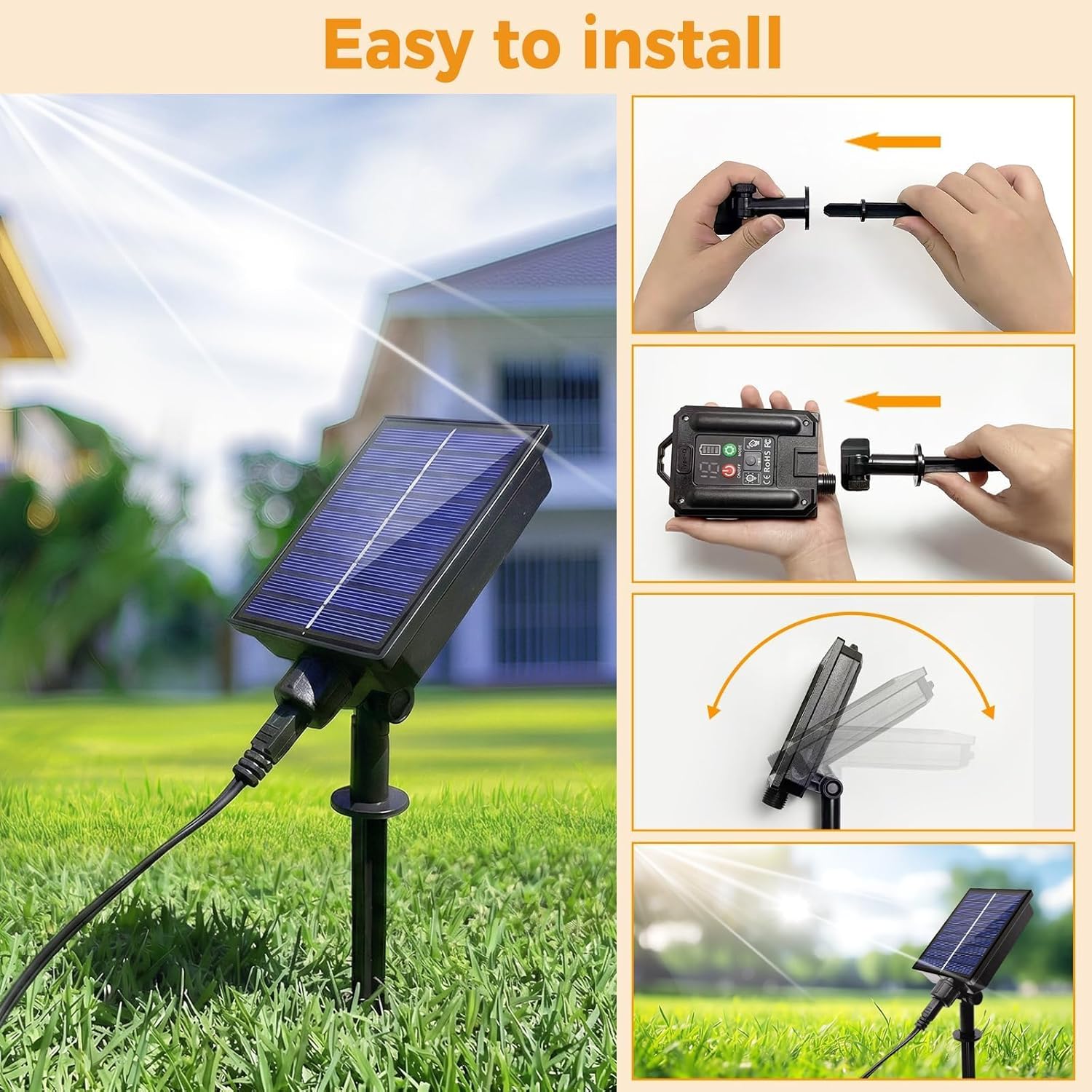 Thumbnail 4 de litogo Solar Festoon Light Outdoor with Remote – 13M/43FT, 8 Modes, USB & Solar Dual Charging