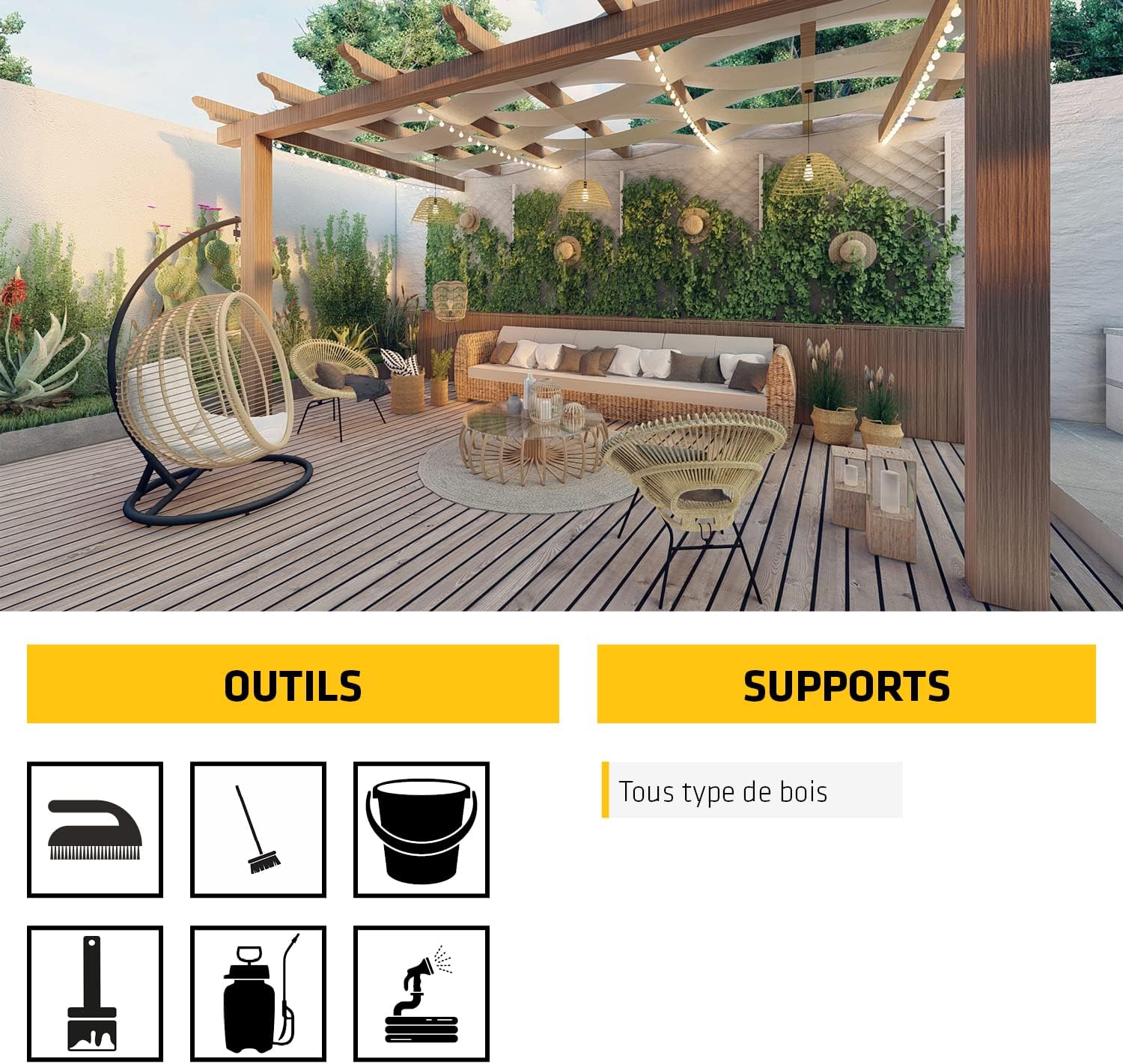 Detalle de Sika - Sikagard 104 Nettoyant dégriseur bois – prêt à l’emploi pour tous types de bois (2 L, 8–20 m²)