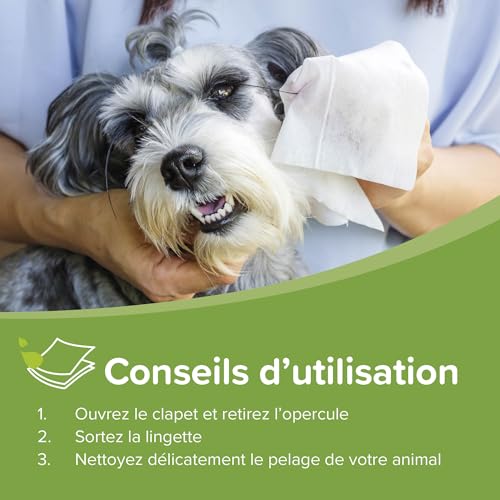 Detalle de Beaphar Lingettes Nettoyantes Yeux, Oreilles, Pattes et Pelage pour Chien etChat – Calendula apaisante – 100 lingettes