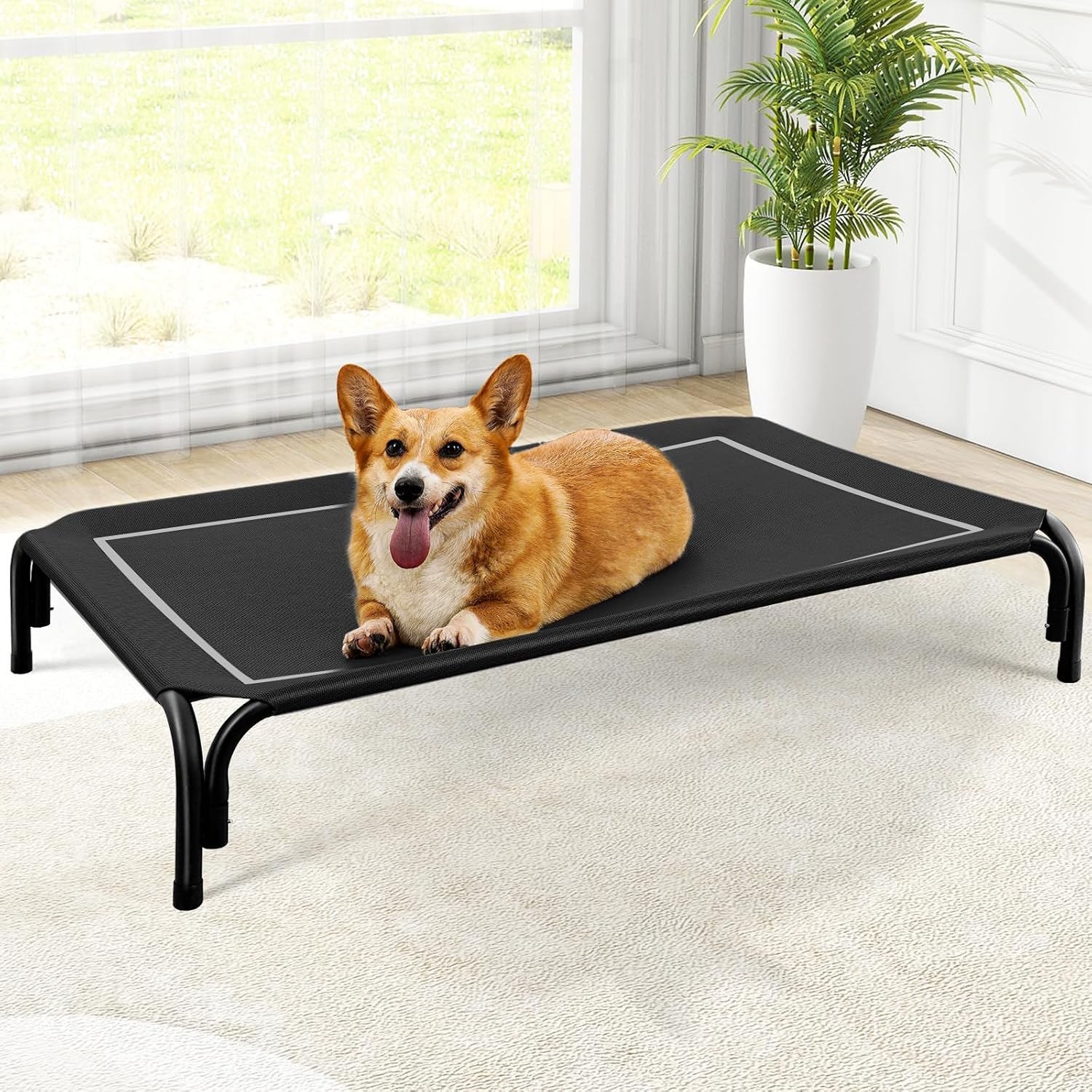 Detalle de Czpalo Medium Elevated Dog Bed, Textilene Mesh, Tool-Free Assembly