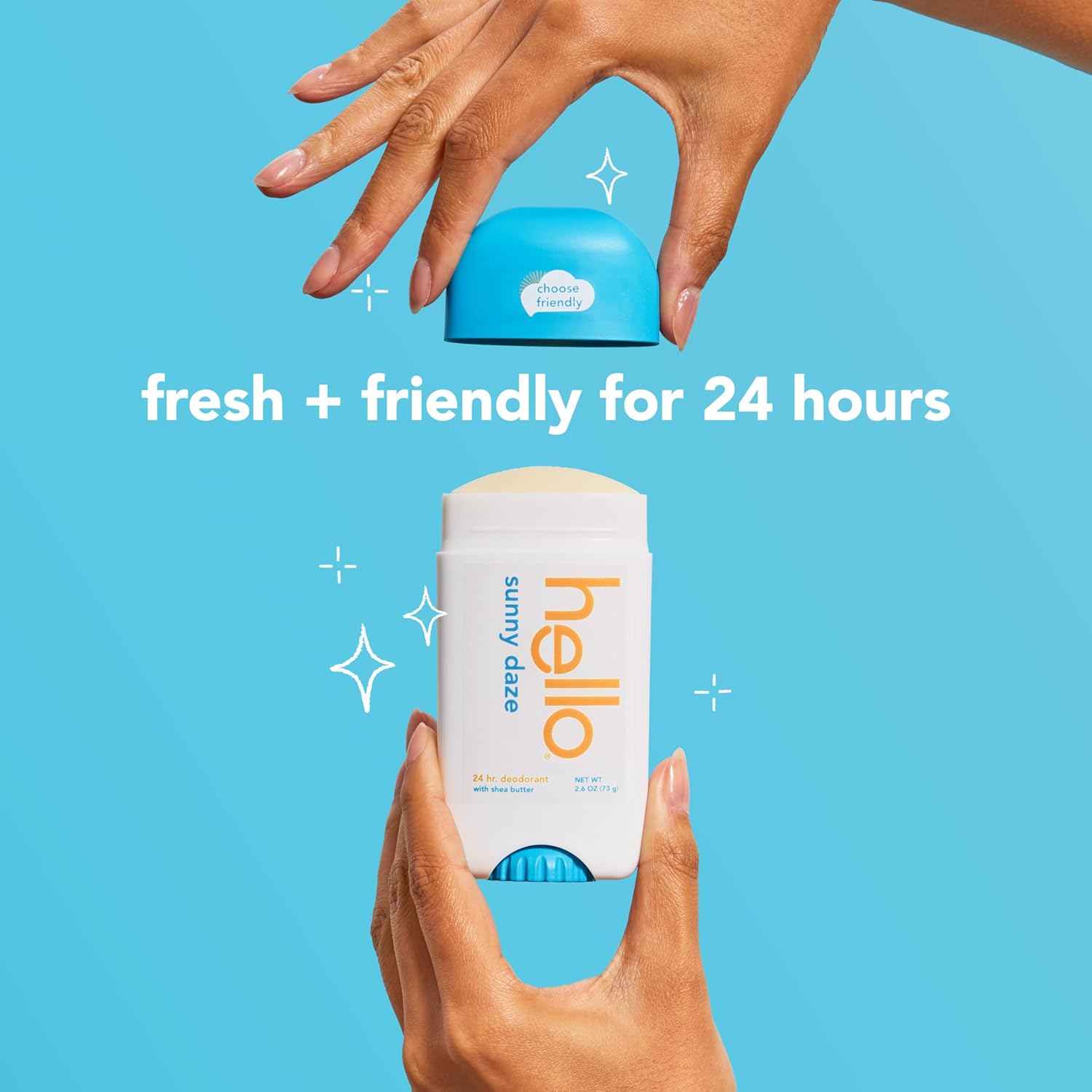 Detalle de hello Sunny Daze Aluminum Free Deodorant for Women and Men — 2-Pack (2.6 oz each) with Shea Butter