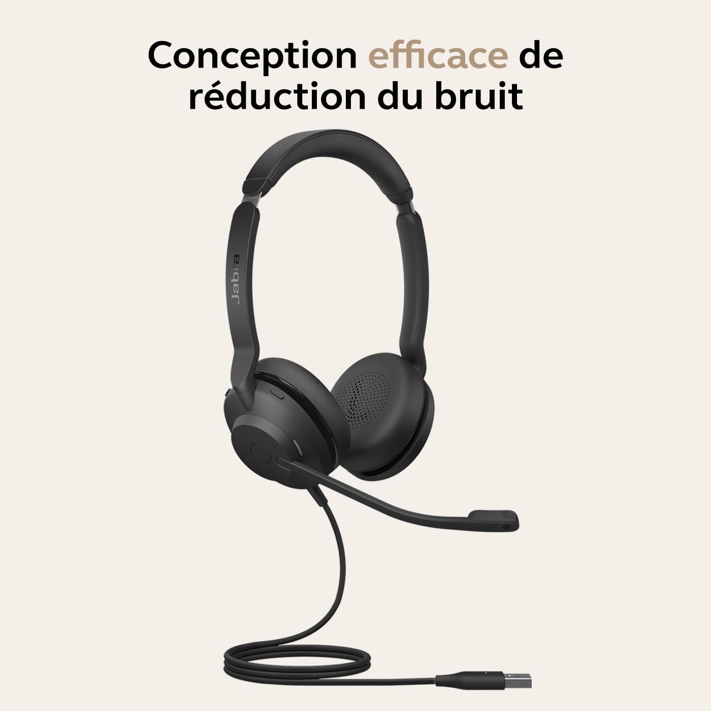 Detalle de Jabra Evolve2 30 SE: Micro-casque filaire stéréo à réduction de bruit avec USB-A pour UC
