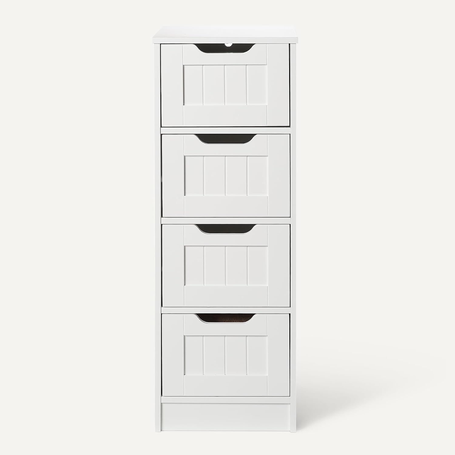 Detalle 2 de Amazon Basics Mobile da Bagno con 4 Cassetti | Mobile Sottolavabo in MDF Bianco, 30x30x82 cm