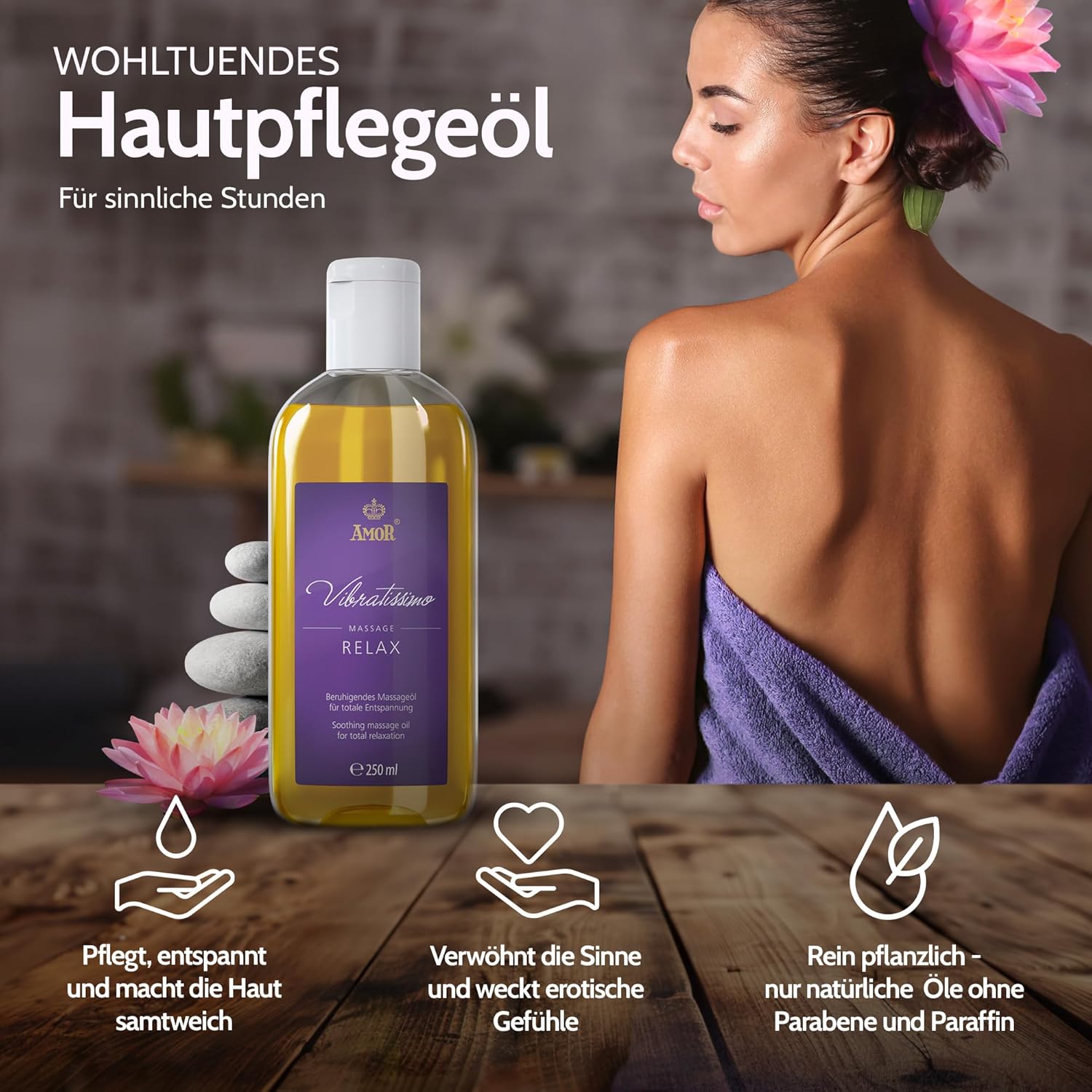 Thumbnail 2 de Vibratissimo Relax 250 ml Massageöl – Tief entspannende Duftmischung, beruhigend und gleitfähig