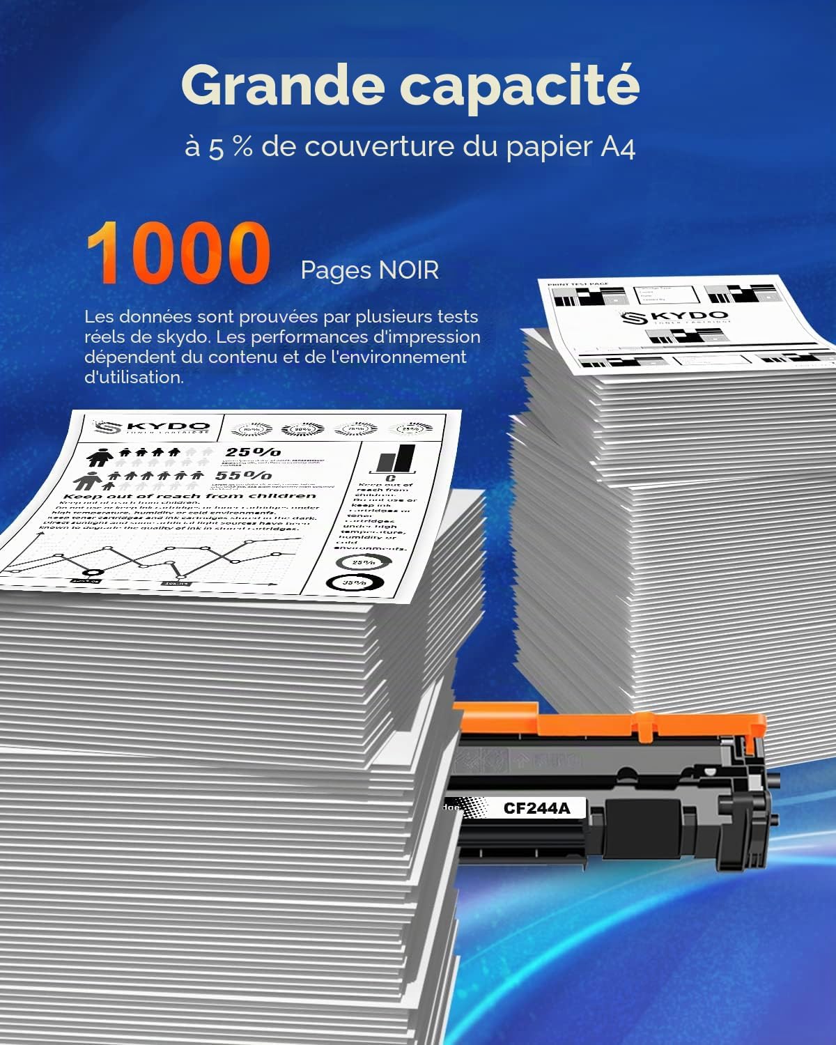 Detalle de Cartouche de toner 44A CF244A Compatible pour HP LaserJet Pro M15/M28 – Noir