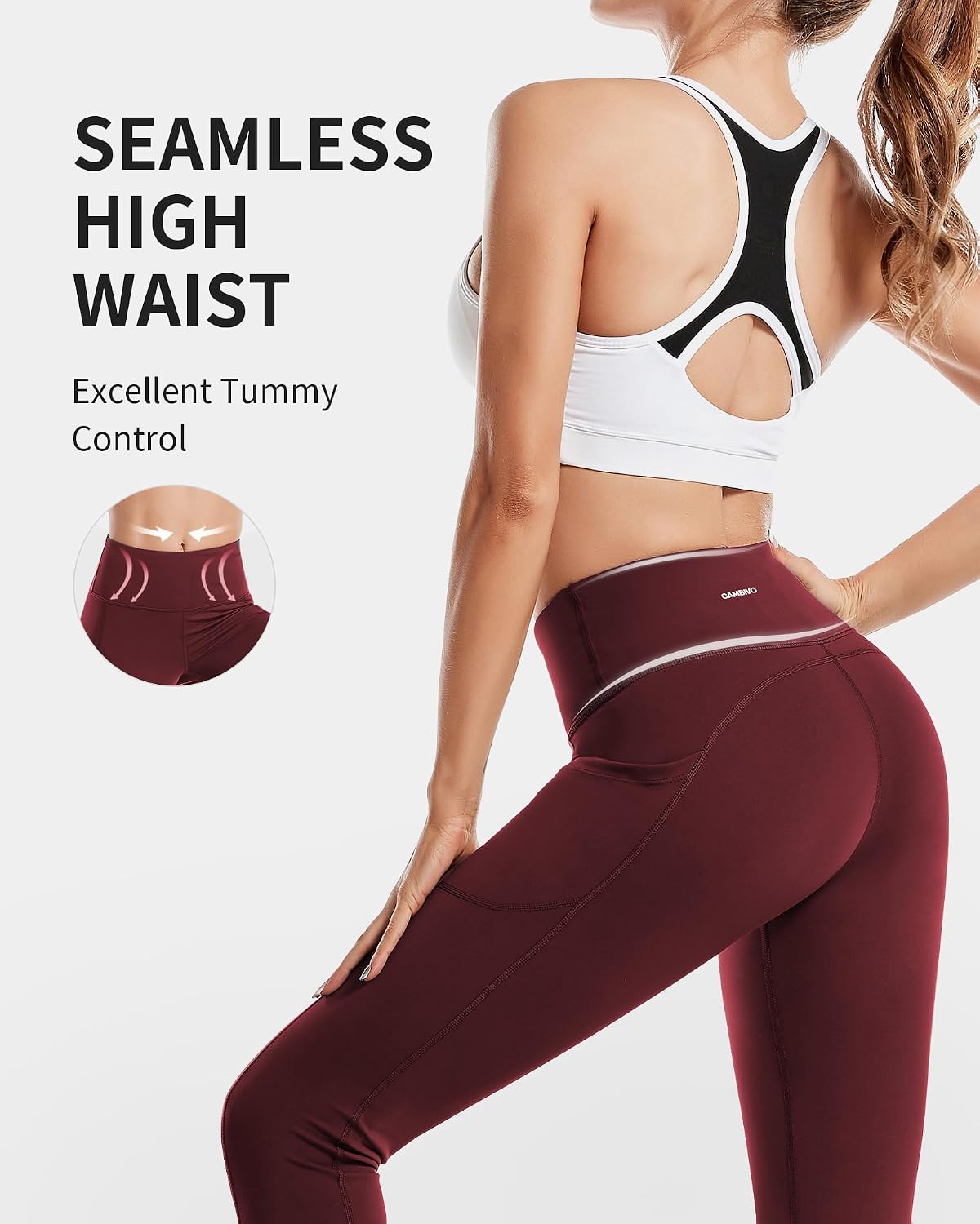 Thumbnail 4 de CAMBIVO SF10 Women's Sports Leggings, High Waist, Phone Pockets and 4-Way Stretch