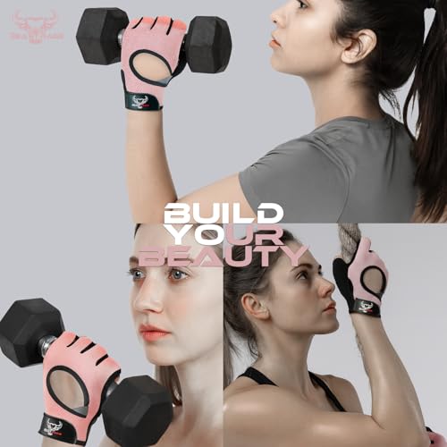 Thumbnail 7 de BEAST RAGE Guantes de Fitness para levantamiento de pesas – transpirables, acolchados de silicona y antideslizantes (S, Rosa)