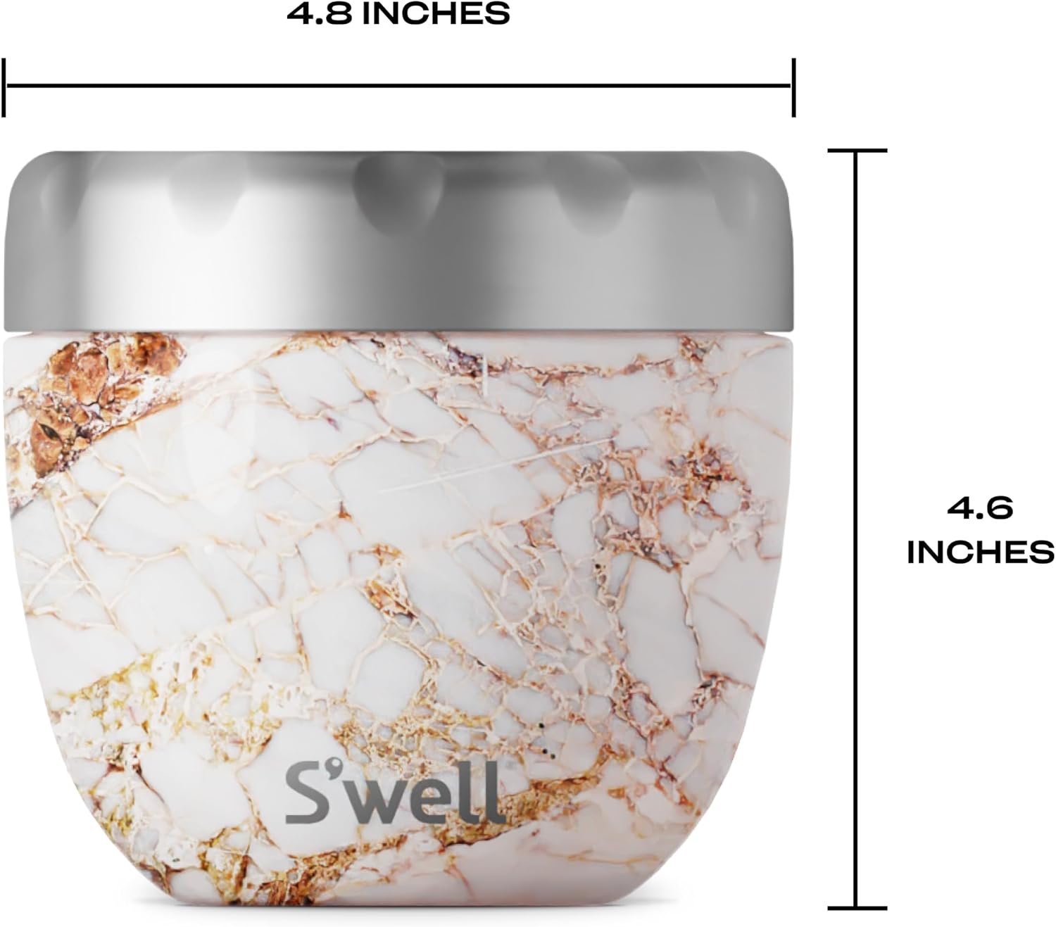 Thumbnail 3 de S'well 12820-B19-01010EU Calacatta Eats 2-in-1 Stainless Steel Food Bowl