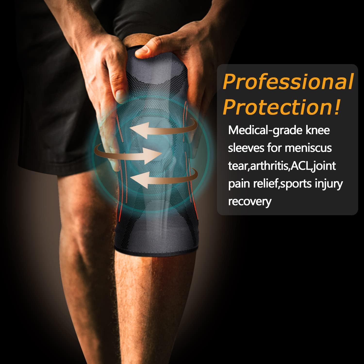 Detalle 2 de Knee compression sleeves L, 2 pack