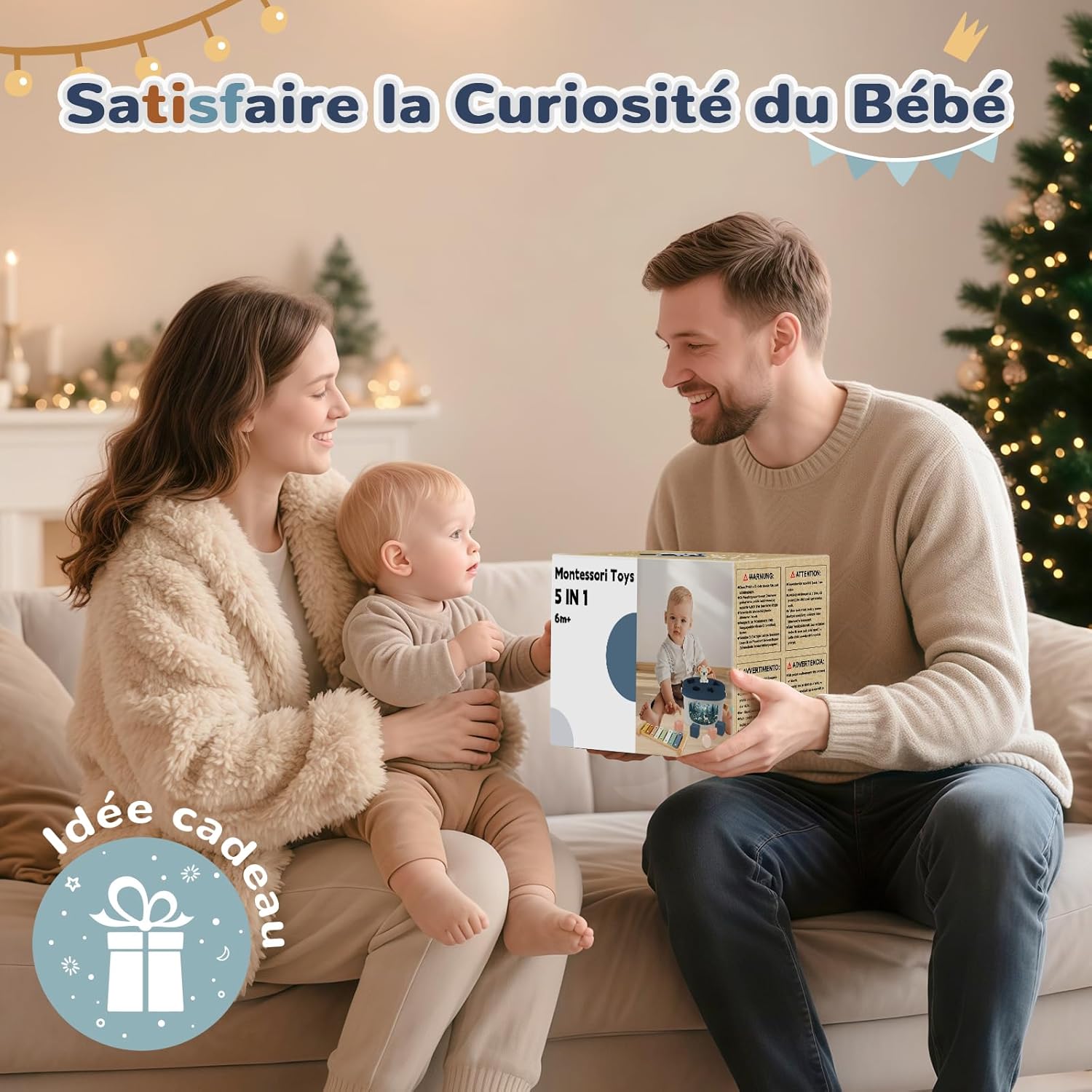 Thumbnail 6 de Jouet bébé Montessori 5 en 1 (6 mois et +) : tri de formes, empilement, xylophone et jeux sensoriels
