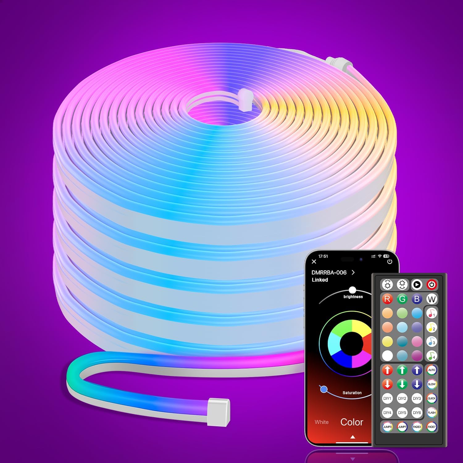 Detalle de Cinta LED Neon 10m RGB DIY