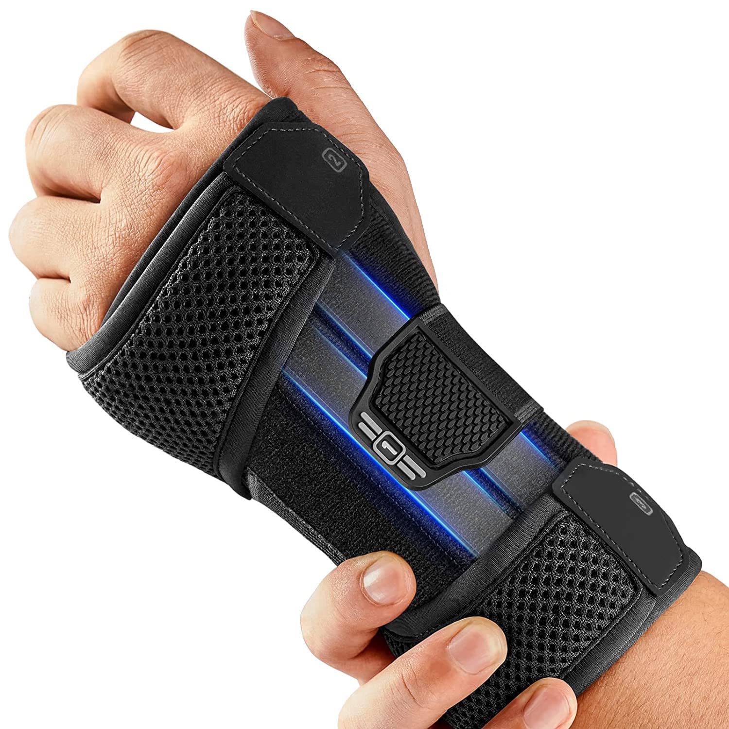 Detalle de FREETOO Handgelenkstütze mit 3 Metallschienen – Stabilisierung und Komfort für Karpaltunnelsyndrom, Tendinitis und Arthritis